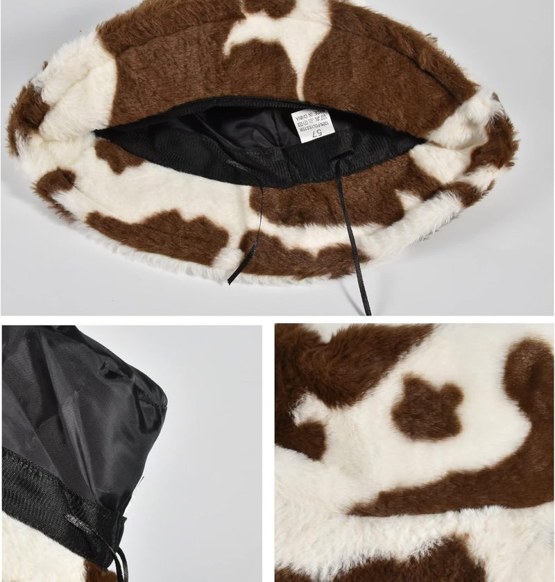 Yonchic Store Winter Soft Faux Fur Plush Bucket Hat, Lovely Fisherman Cap, Fashion Outdoor Thick Warm Sun Cap for Women - Image 4